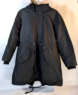 Madewell на J.Crew поле парка женщин Куртка Пальто с подкладкой черный капюшон искусственного меха S - Изображение 1 из 4