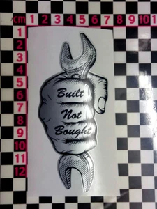 Built Not Bought Fist Sticker -Bike Classic Cafe Racer Custom Car Bobber Hot Rod - Picture 1 of 1
