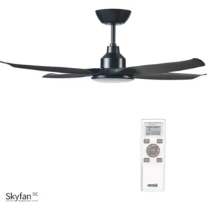 Black Ventair Skyfan 48" (1200mm) 4 Blade DC Ceiling Fan with 20W Tri Colour ... - Picture 1 of 3