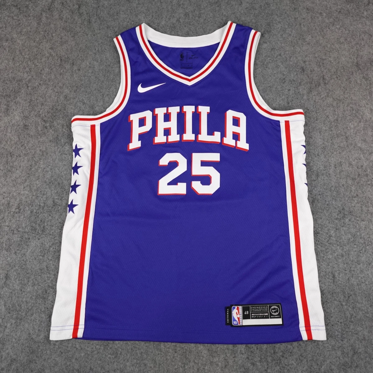 Philadelphia 76ers Jersey Mens Large Blue Nike Swingman Ben