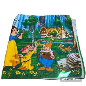 Disney Snow White Seven Dwarves Rare Vintage Beach Towel Bright Colorful - Picture 1 of 5
