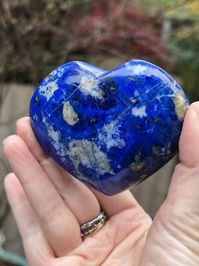 Lapis Lazuli Madani Crystal Heart  AAA+ With Calcite And Pyrite 42 214g - Picture 1 of 12