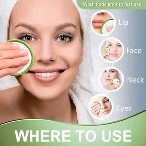 20 Pcs Reusable Makeup Remover Pads Bamboo Washable Cotton Rounds with - Picture 1 of 12