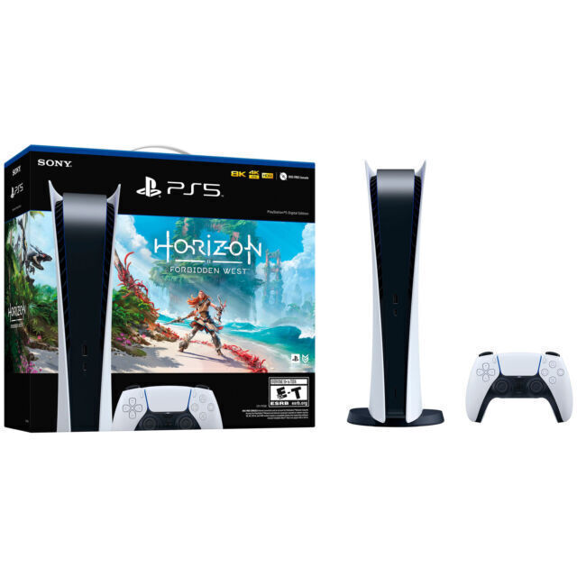 Sony PS5 Digital Edition Console Horizon Forbidden West Bundle - White