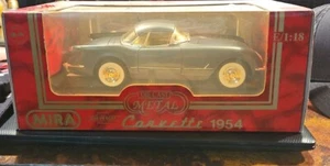 1954 Chevrolet Corvette Wimpel blau Druckguss Coupe von Mira Maßstab 1:18 NEU IN BOX - Bild 1 von 2