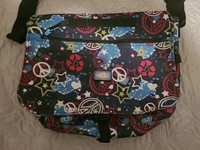 Dickies Messenger Negro Lona Hombro Laptop PC Paz Signo Libro Yak? Bolso Foto 1 de 4