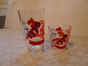 Vintage Sauerrahm Gläser Bicentennial 1776-1976 8oz & 16oz - Bild 1 von 12