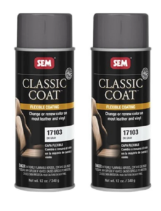 SEM 17103 Classic Coat For GM Dark Gray Car Vinyl, Leather Interior Paint (2/PK) - Image 1 of 1