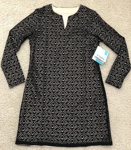 Coolibar UPF 50+ Women's Black Lausanne Crochet Tunic Cover-Up Dress Small S NWT - Picture 1 of 11