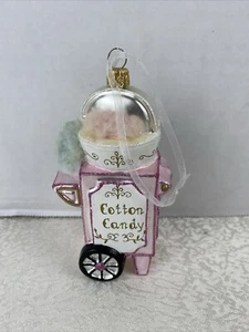 Kurt Adler Christmas Ornament Polish Blown Glass Cotton Candy Tree Decoration - Picture 1 of 10