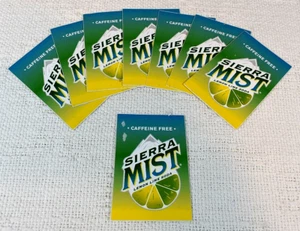 Sierra Mist Lemon Lime, CAFFEINE FREE, Discontinued Soda, Set of 8 NEW STICKERS - Picture 1 of 9