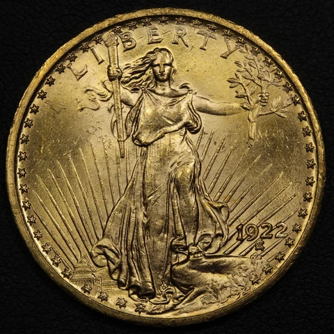 1922 $20 Twenty Dollar St Gaudens Gold Double Eagle Cover