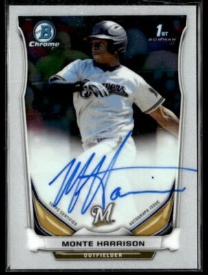 L6,133 - 2014 Bowman Chrome Draft Draft Pick Autographs #BCAMH Monte Harrison - Image 1 of 2