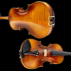 4/4 Handmade Violin Ebony Parts Flamed Maple Violin with Carrying Case and Bow - Picture 1 of 7