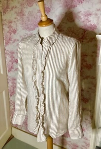 JOULES SELENE 100% LINEN SHIRT SIZE 12 - Picture 1 of 8