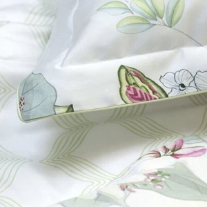 2 NWT STANDARD SHAMS RIVIERA YVES DELORME SATEEN EXOTIC FLOWERS FRANCE RARE NEW - Picture 1 of 3