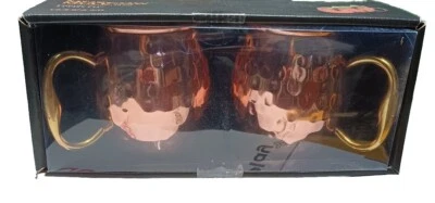 Godinger Set of Two Moscow Mule Beverage Mugs with Hammered Copper Finish 20oz - Image 1 of 3