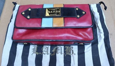 RARO L.A.M.B. BOLSO DE MANO TIPO ORISSA CLARET MONEDERO CORDERO GWEN STEFANI con ETIQUETAS Foto 1 de 4