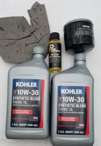 Kit de cambio de aceite Kohler Genuino 12 050 01-S con almohadilla de aceite 10W-30 tratamiento de aceite y combustible - Imagen 1 de 6