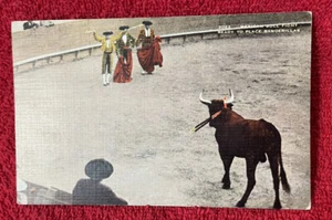 MEXICAN BULL FIGHT POSTCARD 1950's Banderillas Toreador - Picture 1 of 3