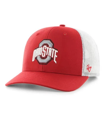 Chapéu ajustável Snapback caminhoneiro vermelho marca Ohio State Buckeyes '47 - Imagem 1 de 2
