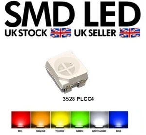 PLCC-4 PLCC4 3528 SMD LED Choice of Blue White Red Green Yellow or Orange - Picture 1 of 9