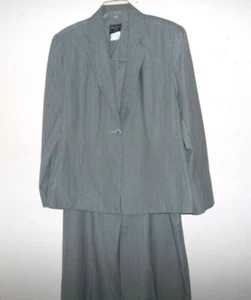 Southern Lady Blazer grau mit blauen Streifen Größe 18 Petite & Hose Größe 18 Poly sehr guter Zustand - Bild 1 von 10