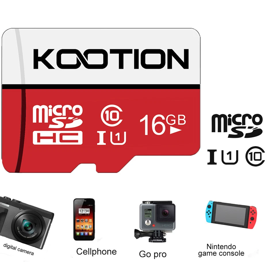 16GB Micro SD TF Card SDHC Class 10 Flash Memory Card For Cameras Phone - Image 1 of 4