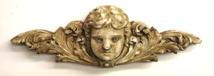 Escultura de pared con friso toscano placa griega cara de querubín de ángel acabado antiguo Eros - Imagen 1 de 4