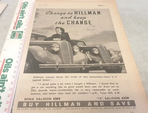 1939 HILLMAN MINX    UK  Sales Advert - Picture 1 of 1