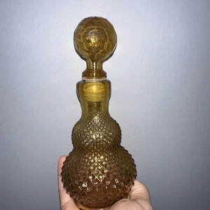 Rarität selten Vintage 60er Empoli Genie Flasche Amber Diamond Point Dekanter Stopfen MCM H2 - Bild 1 von 8
