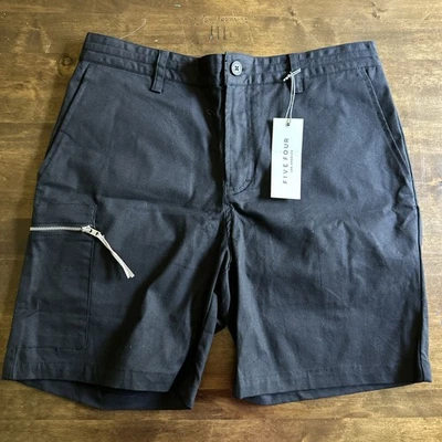 Pantalones Cortos Five Four Los Angeles Para Hombres 32 Modernos Negros Kerouac Cordón Interior NUEVO Foto 1 de 4