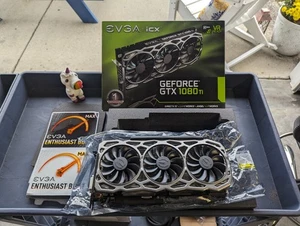 USED EVGA GeForce GTX 1080 Ti FTW3 GAMING 11GB GDDR5X GPU 11G-P4-6696-KR - Picture 1 of 7