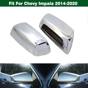 Pair Front Side Mirror Cover Shell Guard Trim Chrome For Chevy Impala 2014-2020 - Picture 1 of 7