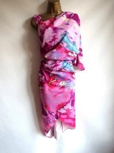 Brand new Coast abstract one shoulder batwing cape shift dress size 12 - Picture 1 of 6