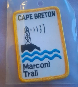 Souvenir Topographical Cloth Badge Patch - Cape Breton. Marconi Trail - MIP - Picture 1 of 3