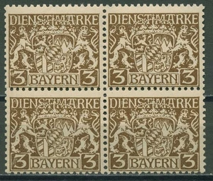 Bayern Dienstmarken 1916/17 Bayerisches Staatswappen D 16 y 4er-Block postfrisch - Bild 1 von 1