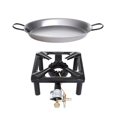 Hockerkocher-Set mit Paella Pfanne Ø 42 cm - Zündsicherung - ideal für Camping - Bild 1 von 3