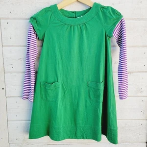 Mini Boden Girl's Emerald Green Long-sleeve Dress - size 7/8 - Picture 1 of 5