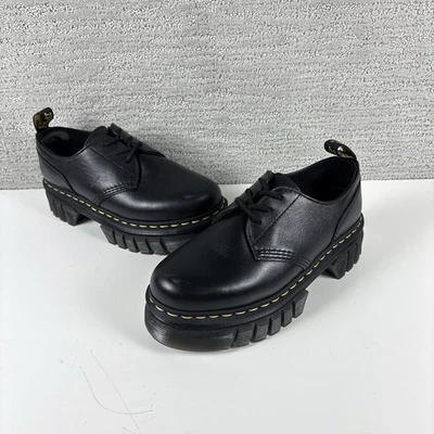 Dr Martens Audrick 3 Eye Shoes Women’s US 8 Black Platform Oxfords Docs - Image 1 of 4