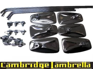 Six Chrome Mirrors with 2 short & 2 long Stems & Clamps Lambretta Vespa MOD - Picture 1 of 3