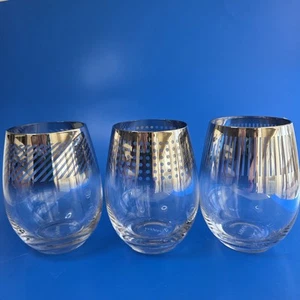 Mikasa Stiellose Weingläser CHEERS 3er Set Metallic Ombre ~4 3/4" - Bild 1 von 7