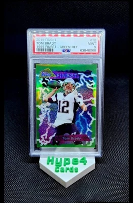 2015 Topps Finest Tom Brady Green Refractor /299 PSA 9 Low POP Patriots - Image 1 of 2