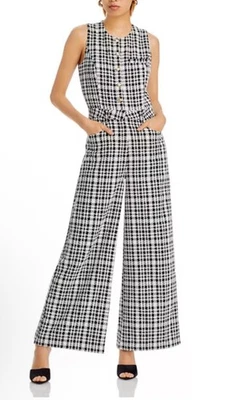 Macacão xadrez preto e branco Aqua tamanho G novo com etiquetas $199 - Imagem 1 de 4