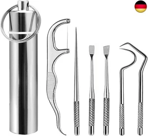 Zahnstocher Zahnsteinentferner Zahnpflegeset - 6 Stück tragbarer Zahnstocher, - Bild 1 von 7