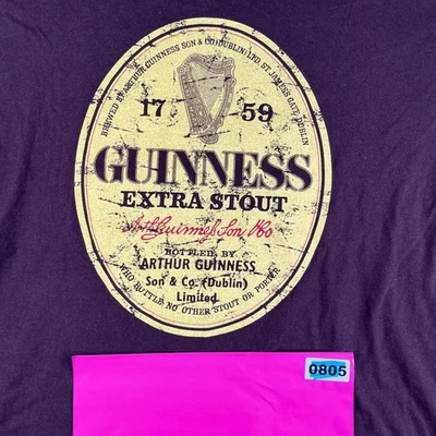 Guinness T Shirt 2XL 宽鬆图形印花 休闲 啤酒 棕色 — 第 1/4 张图片