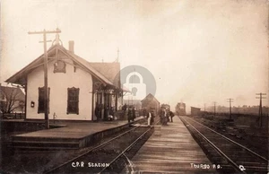 C.P.R. Bahnhof Thurso Quebec QC Kanada RPPC Foto Postkarte KOPIE - Bild 1 von 2