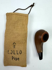 RARA pipa corta Lollo avvolta in pelle Savinelli vintage con borsa tela Italia usata - Foto 1 di 14