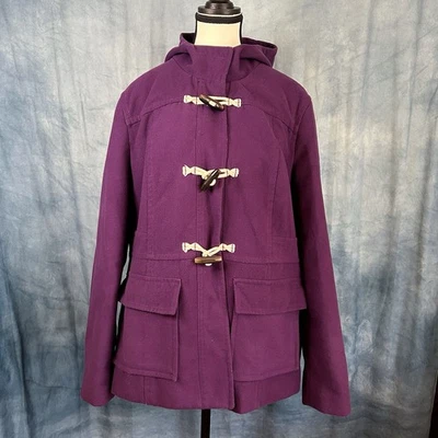 Old Navy Women’s 2012 Y2K Plum Purple Toggle Pea Coat Jacket Size XL Lined - Image 1 of 4