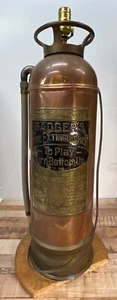 Vintage Badgers Fire Extinguisher Brass Copper lamp With Instruction Plaque - Picture 1 of 6
